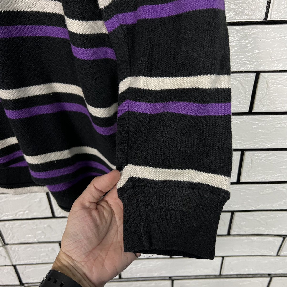 Polo Ralph Lauren 90's POLO RALPH LAUREN Striped Long Sleeve Polos #4100-C186 Size US L / EU 52-54 / 3 - 7 Thumbnail