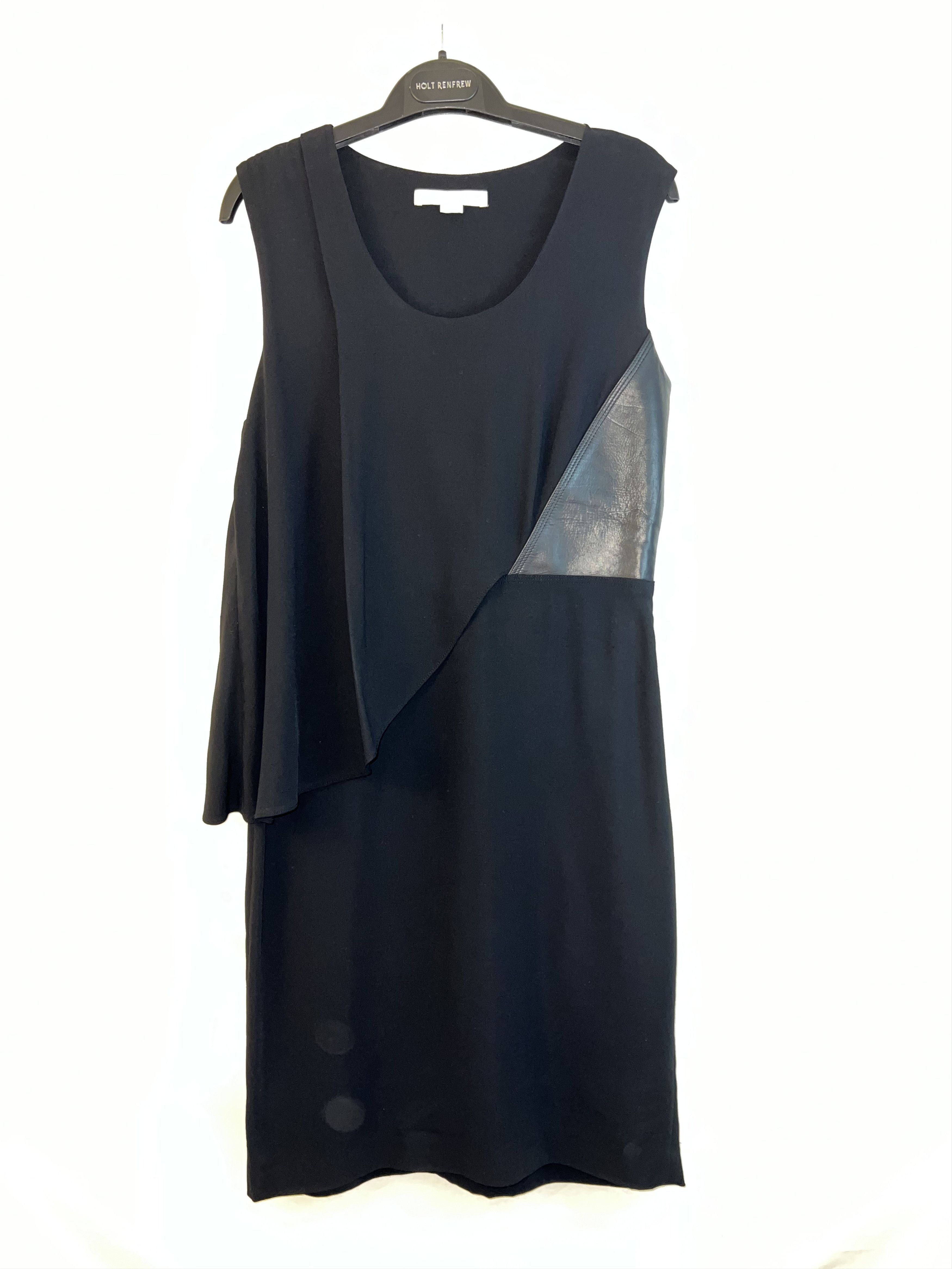 image of Alexander Wang - Calfskin Leather/viscose Combo Dress Black, Women's (Size Medium)