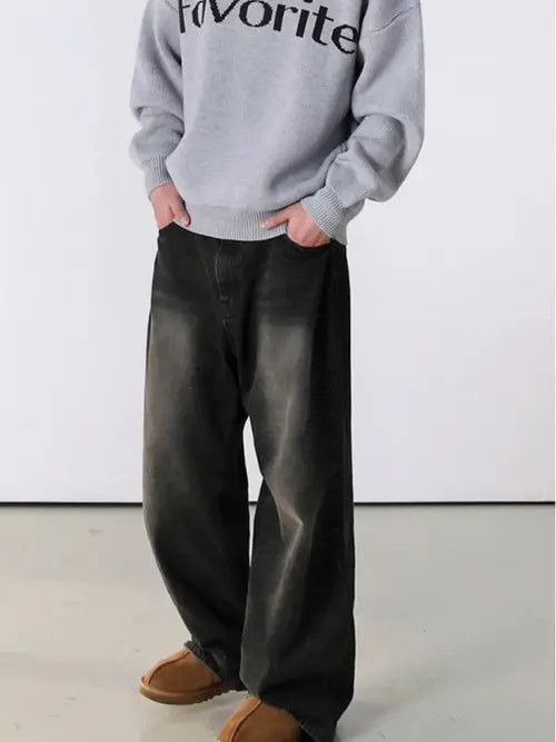 Japanese Brand Kizuki x Aoshi Black Baggy Washed Denim Jeans Size US 30 / EU 46 - 5 Thumbnail