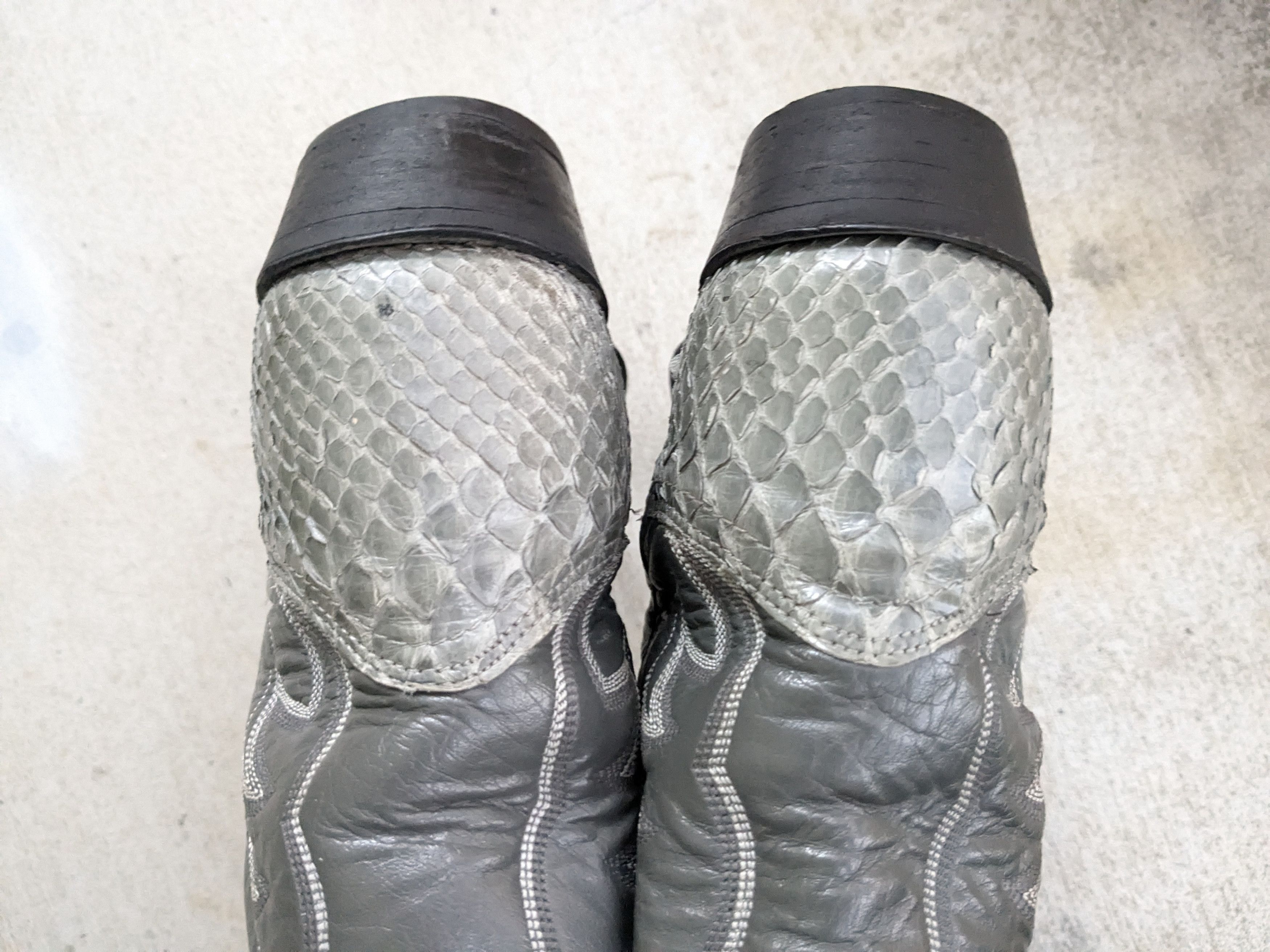 Nocona Nocona Cowboy Boots Gray 10 D Snakeskin Leather USA Size US 10 / EU 43 - 9 Thumbnail