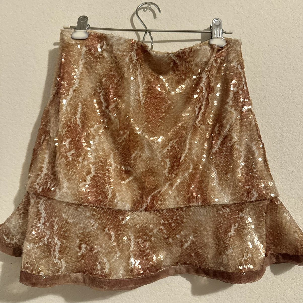Designer × Vintage Womens Y2K No Tag Gold Sequin Party Skirt Size M/L Vintage Size 27" / US 4 / IT 40 - 2 Thumbnail