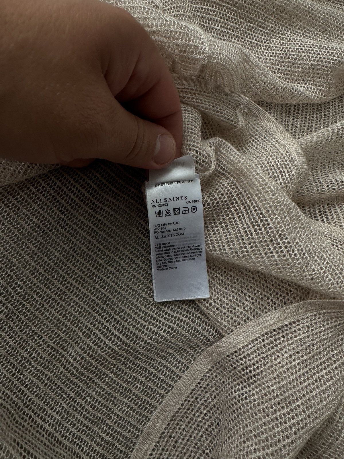 Allsaints Vintage Allsaints Women's Cape Beige With Mesh Size US S / EU 44-46 / 1 - 4 Thumbnail
