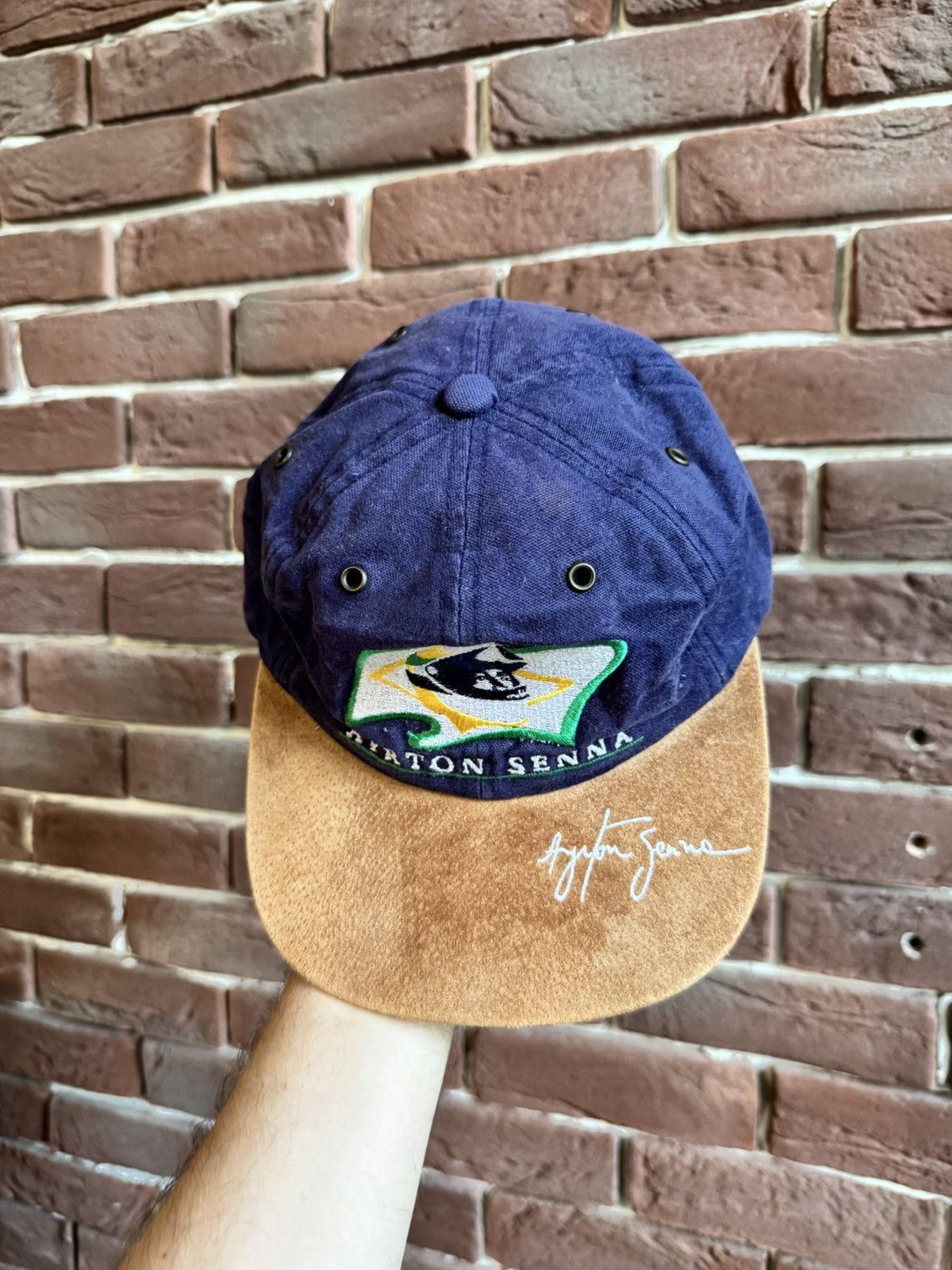 Vintage Vintage 90s Ayrton Senna Formula One Racing F1 Cap Hat Grail Size ONE SIZE - 3 Thumbnail