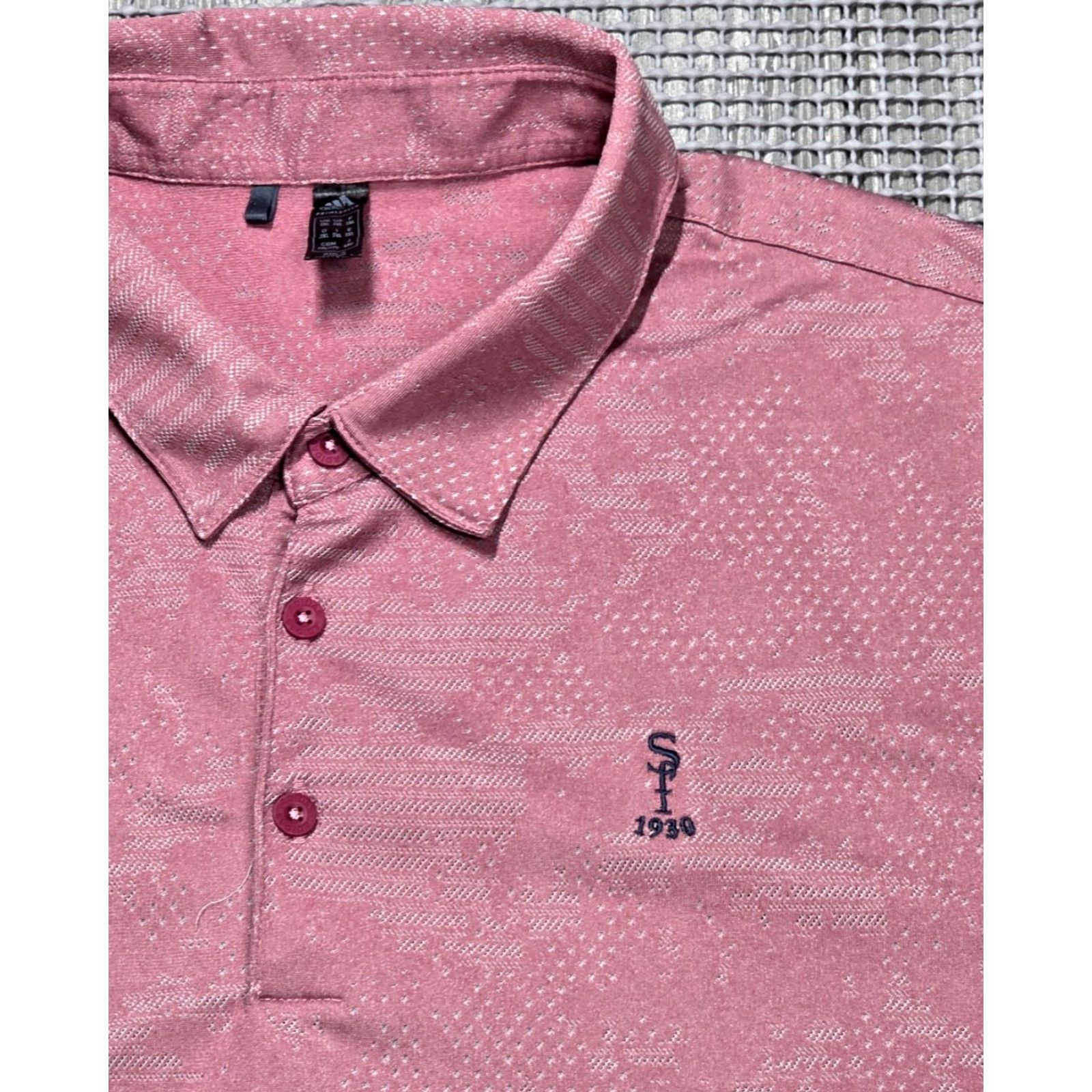 Adidas Adidas Golf Polo Shirt Textured Jacquard Mens 2XL Short Sleeve Pink Camouflage Cap Size US XXL / EU 58 / 5 - 3 Thumbnail