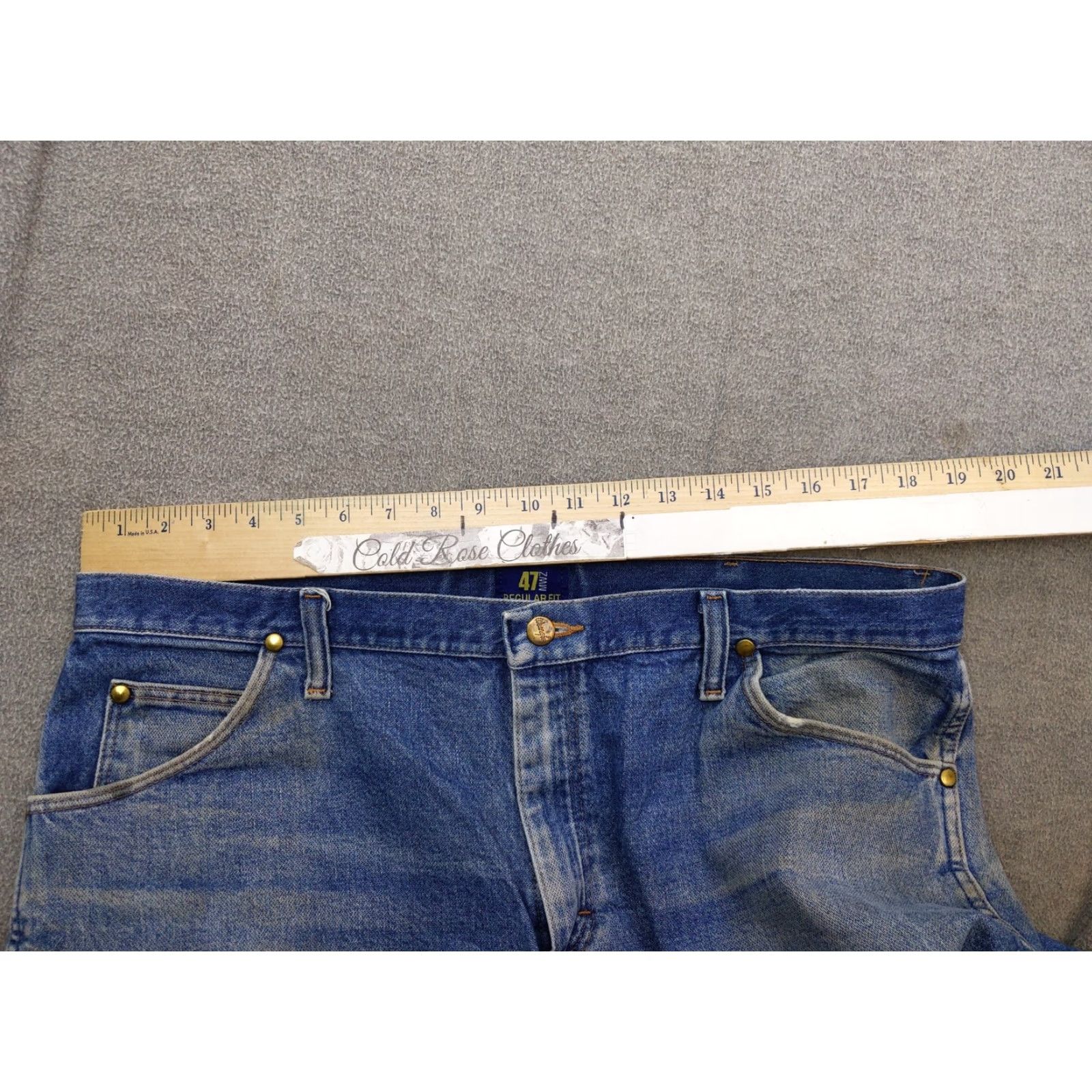 Wrangler Wrangler Jeans Mens 38x30 Blue Regular Fit Straight Denim Workwear Pants 1947 47MWZ Size US 36 / EU 52 - 7 Thumbnail