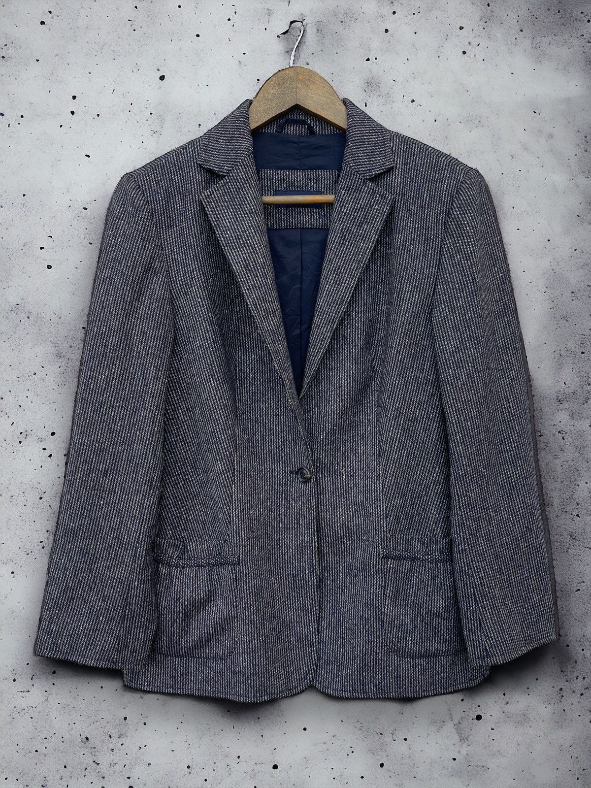 image of Archival Clothing x Italian Designers Piazza Sempione Single Button Jacket Made In Italy in Dark Gr