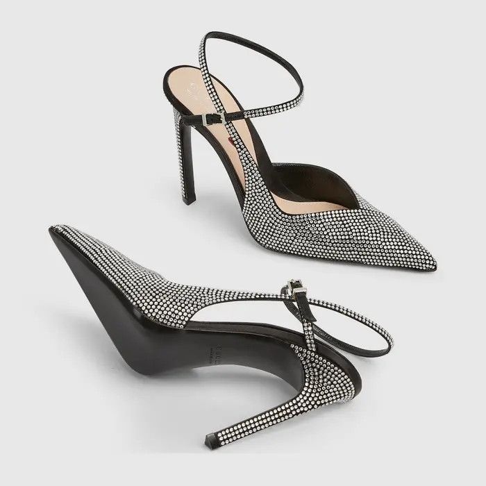 Gucci o1s1wg110325 High-Heeled Pumps in Black & Silver Size US 10 / IT 40 - 5 Thumbnail