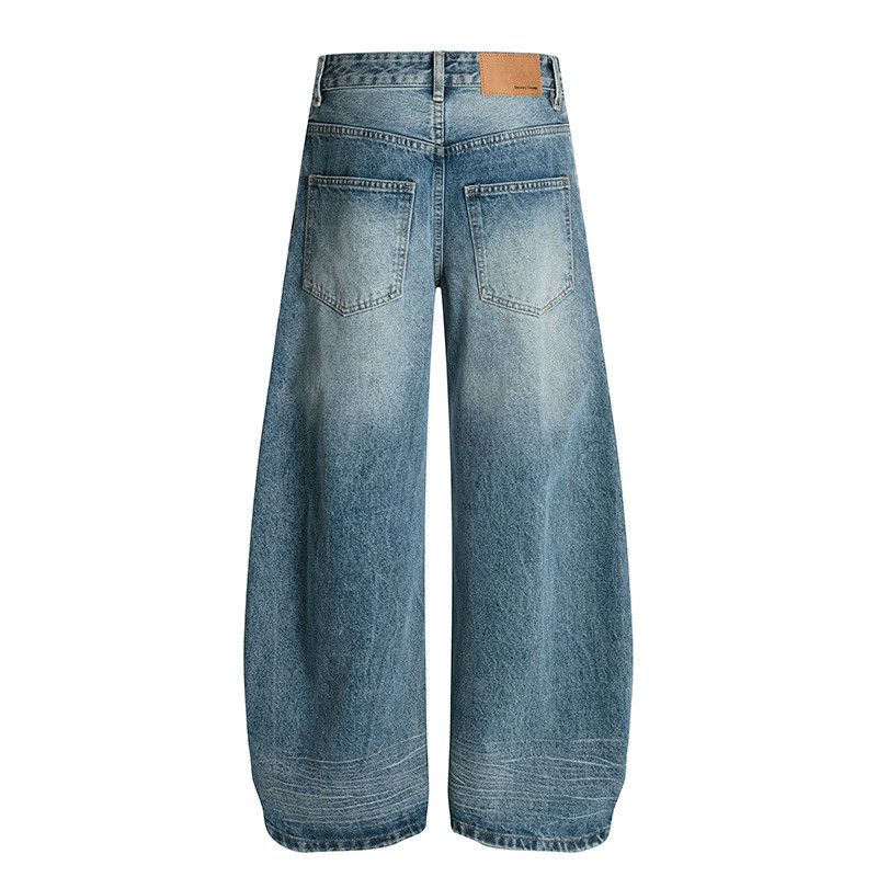 Jean Retro washed whiskered men's loose casual curved jeans Size US 32 / EU 48 - 2 Thumbnail