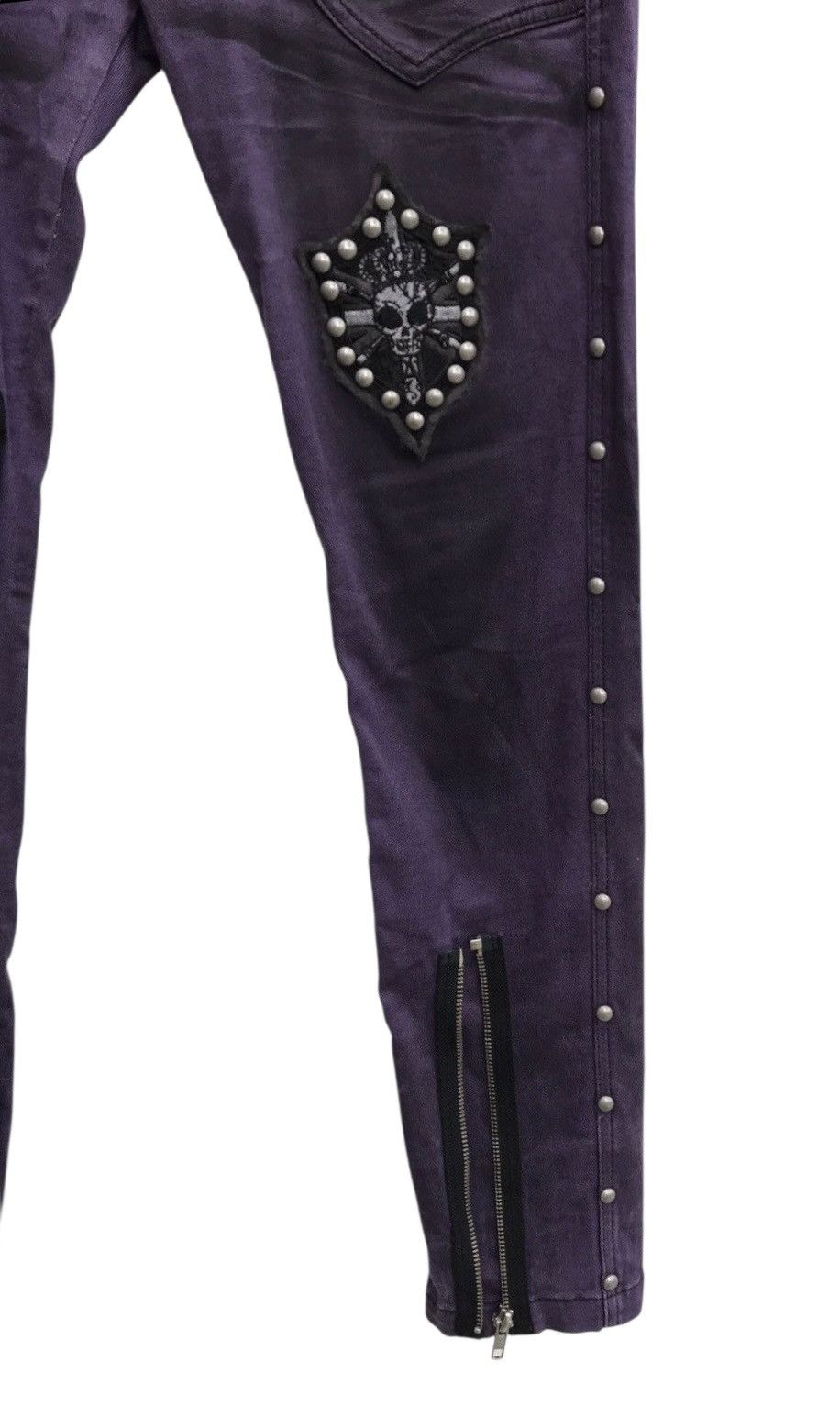 Japanese Brand Algonquins Punk Skinny Pants Zipper Patches Punk Anarchy Size US 31 - 7 Thumbnail