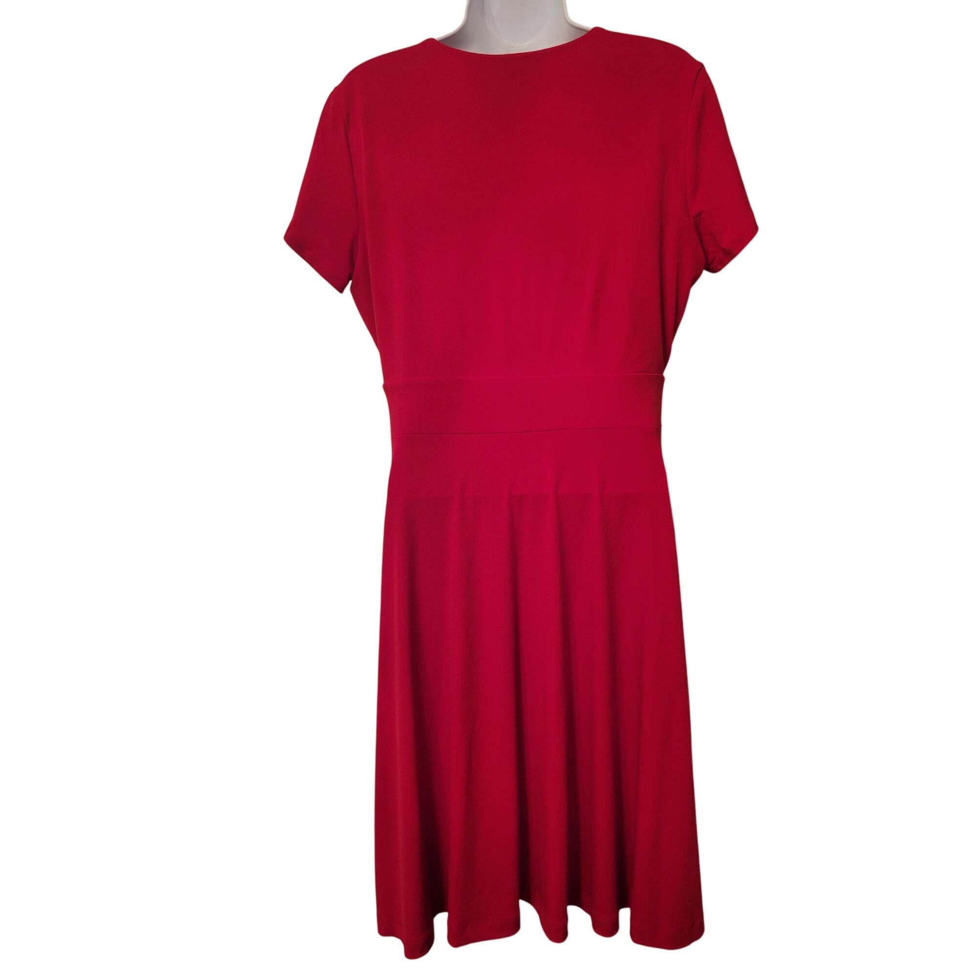 Brooks Brothers Brooks Brothers Red Faux Wrap Surplice Dress M Petal Sleeves Size M / US 6-8 / IT 42-44 - 5 Thumbnail