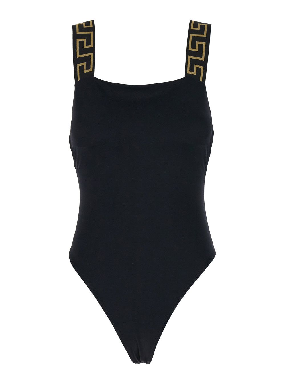 Versace Black One-Piece Swimsuit with Greca Detail in Stretch Polyamide Woman Size S / US 4 / IT 40 - 1 Thumbnail