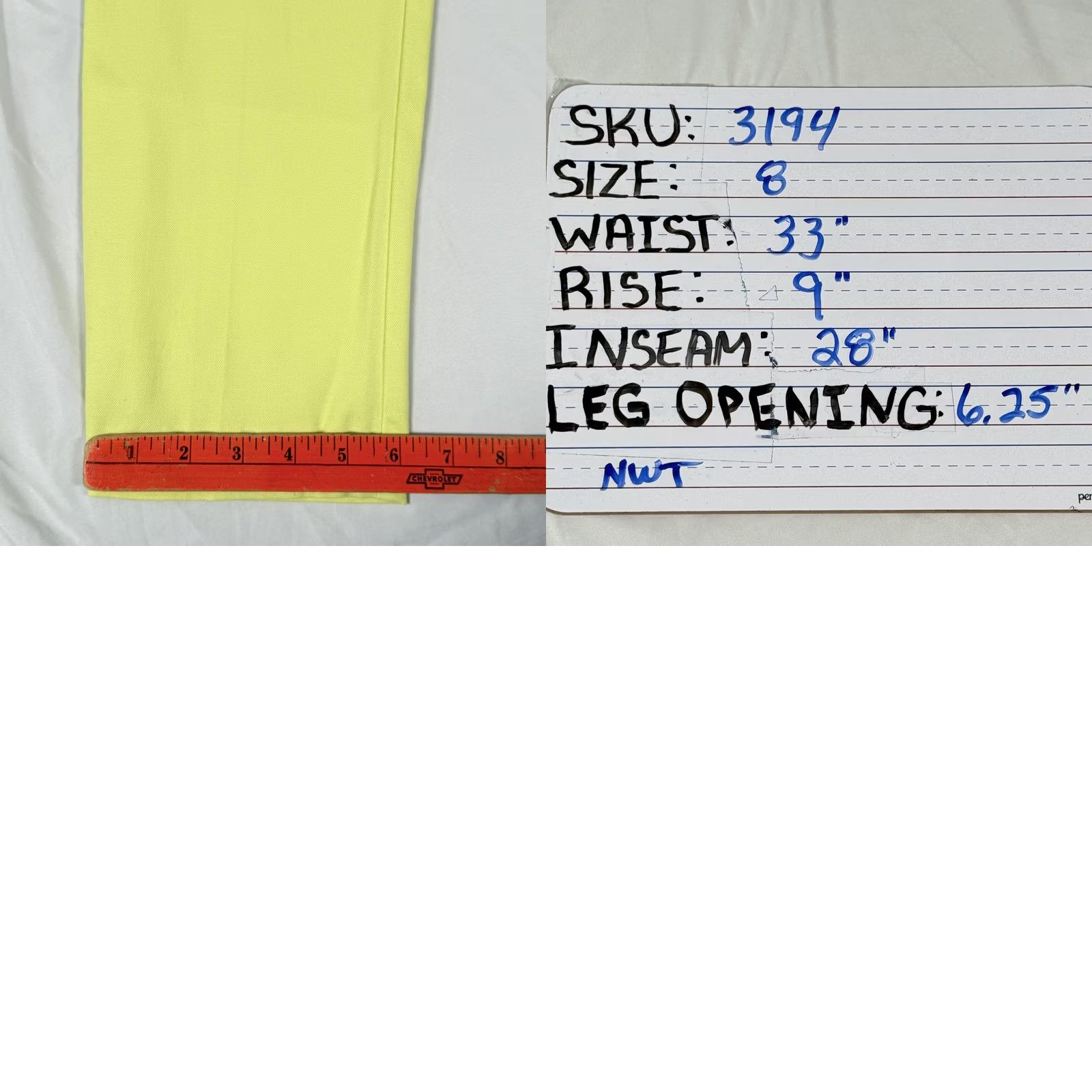 Mossimo Mossimo Pants Womens 8 Yellow Mid Waist Straight Ankle Stretch Chino Size 30" / US 8 / IT 44 - 9 Thumbnail