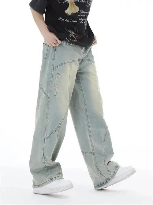 Japanese Brand × Jean Topstitched Seam Baggy Jeans Men Size US 31 - 3 Thumbnail