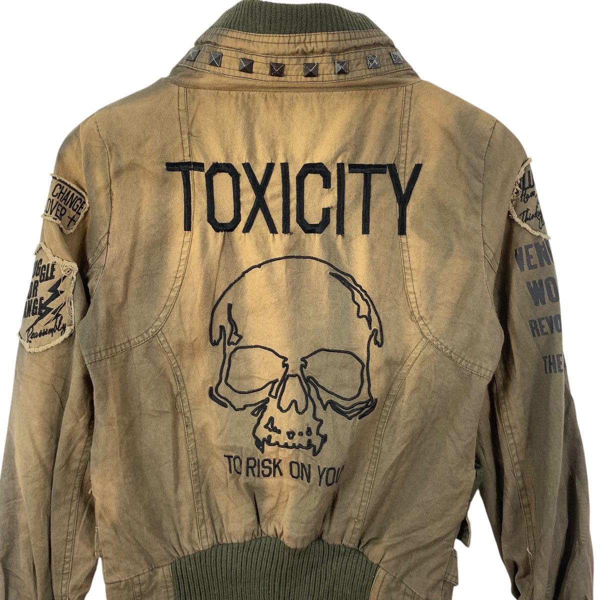 Other GHOST OF HARLEM Toxicity Skull Bones Punk Distress Jacket Size S / US 4 / IT 40 - 8 Thumbnail