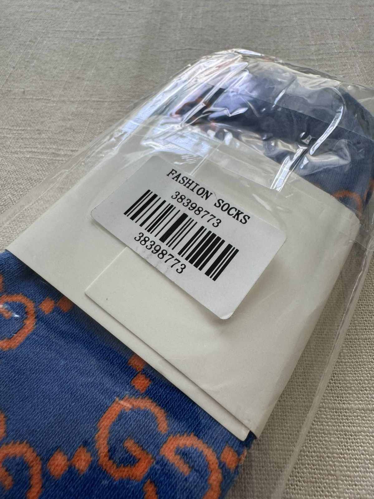 Imran Potato Imran Potato Gucci Fashion Socks Blue Orange Size ONE SIZE - 3 Thumbnail