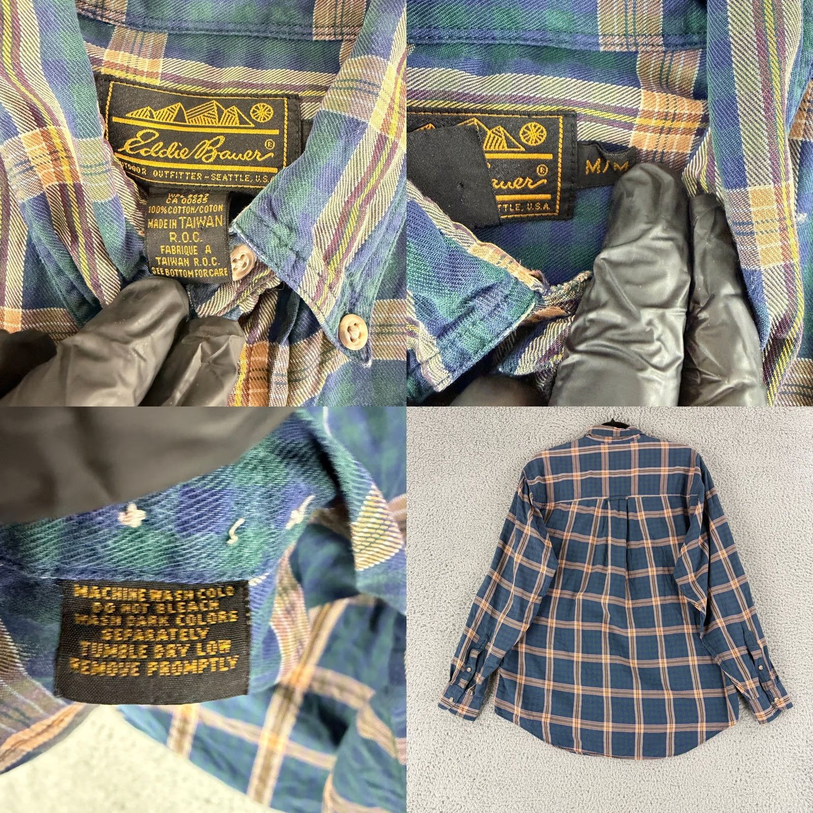 Eddie Bauer VINTAGE Eddie Bauer Button-Down Shirt Mens M Blue Plaid Long Sleeve Cotton Size US M / EU 48-50 / 2 - 8 Thumbnail