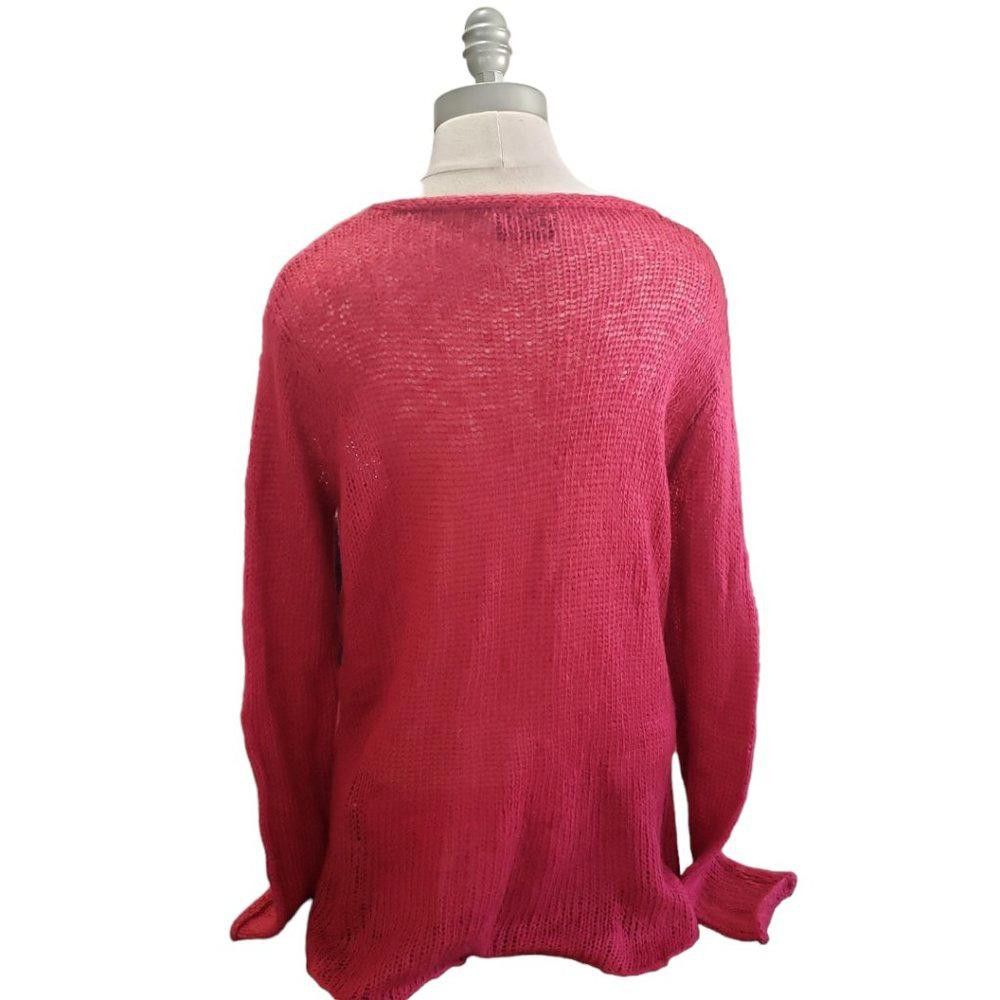 Designer CT772 Wooden Ships Ladies Red Lightweight Sweater S/M Size S / US 4 / IT 40 - 3 Thumbnail