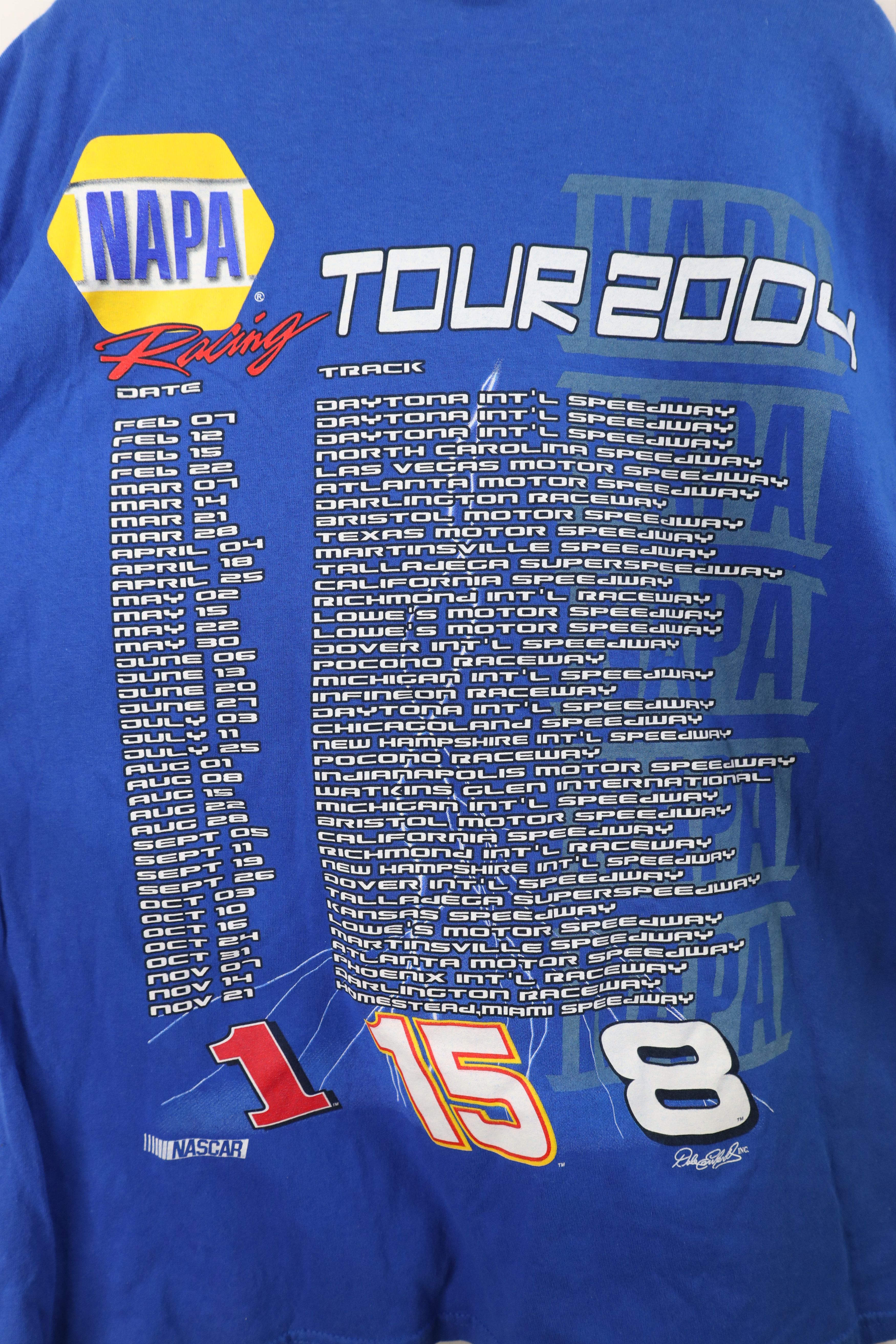 Vintage Vintage Y2K 2004 NASCAR Racing Short Sleeve T-Shirt Blue Size US XL / EU 56 / 4 - 10 Thumbnail