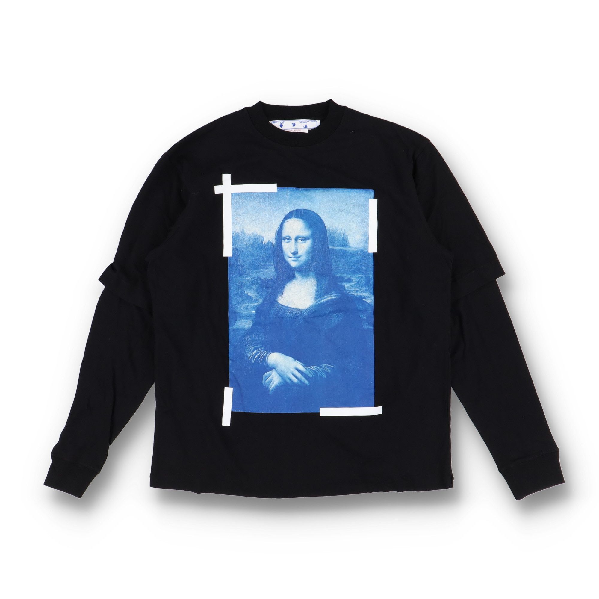Off-White Black Mona Lisa Double Layer Long Sleeve Logo T-Shirt Size US M / EU 48-50 / 2 - 1 Thumbnail