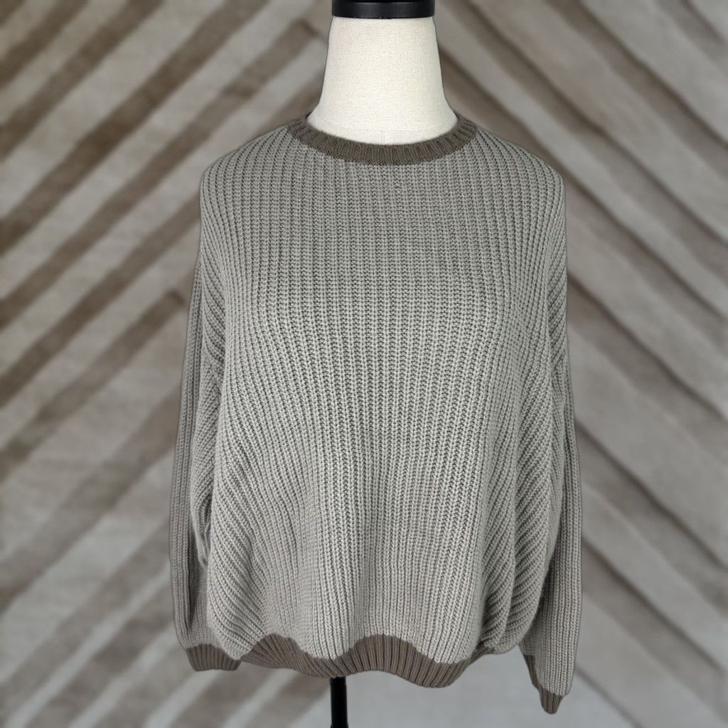 Asos VINTAGE ASOS Sweater Women's Medium Relaxed Beige Knit Acrylic Crew Neck Pullover Knit Solid 90s Grunge Bohemian Casual Mens Womens Size M / US 6-8 / IT 42-44 - 1 Thumbnail