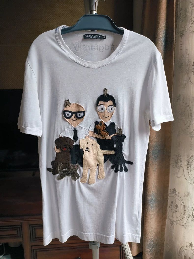 Dolce & Gabbana Dolce & Gabbana Embroidered White T-shirt Size US M / EU 48-50 / 2 - 1 Thumbnail