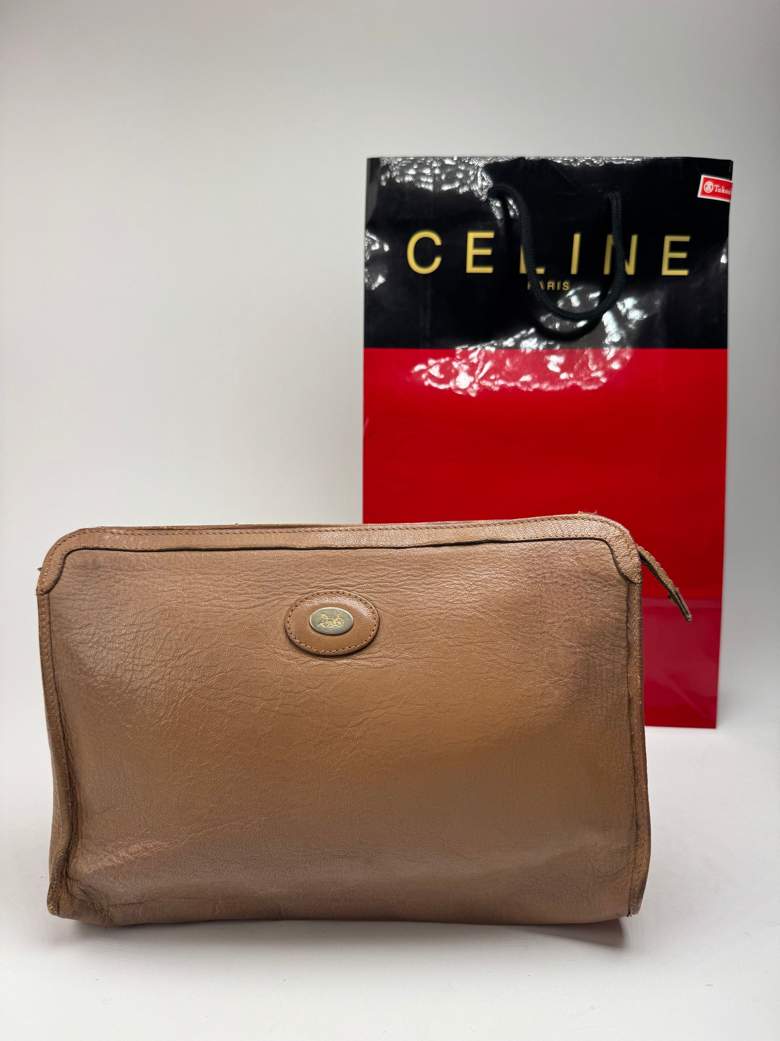 Celine Vintage Paris leather clutch brown Size ONE SIZE - 1 Thumbnail