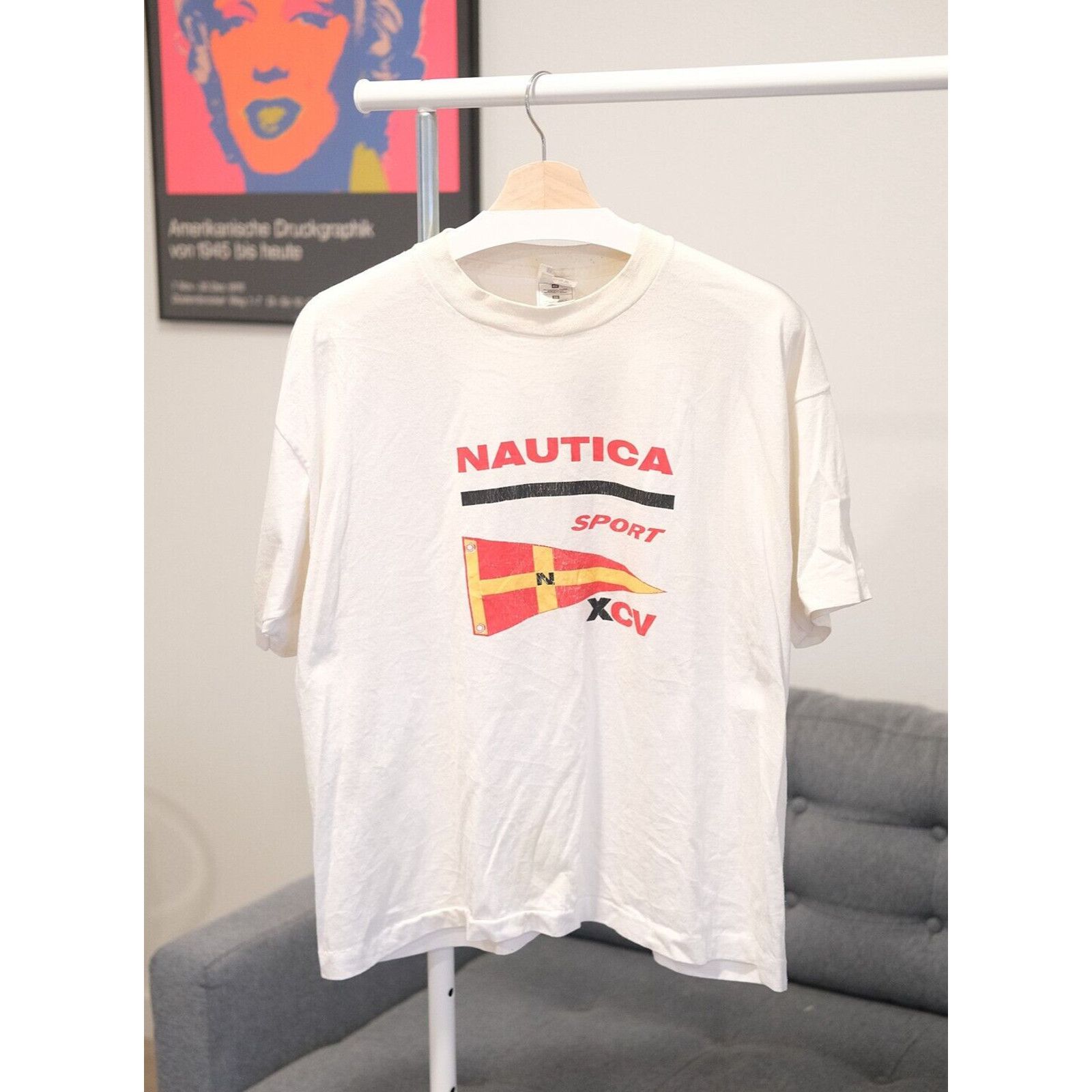 Nautica Nautica Mens XL White Graphic Print Sports T-Shirt Cotton Size US XL / EU 56 / 4 - 1 Thumbnail
