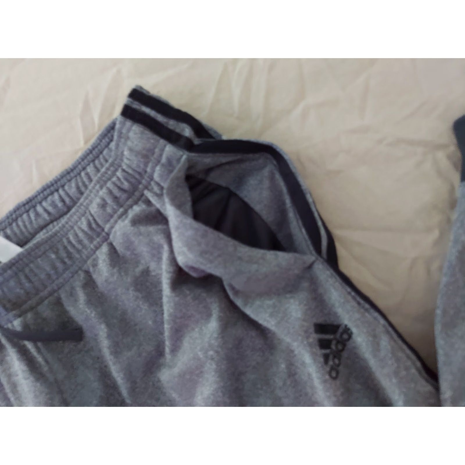 Adidas adidas Pants Jogger Athletic L Mens Gray Black Size US 33 - 3 Thumbnail
