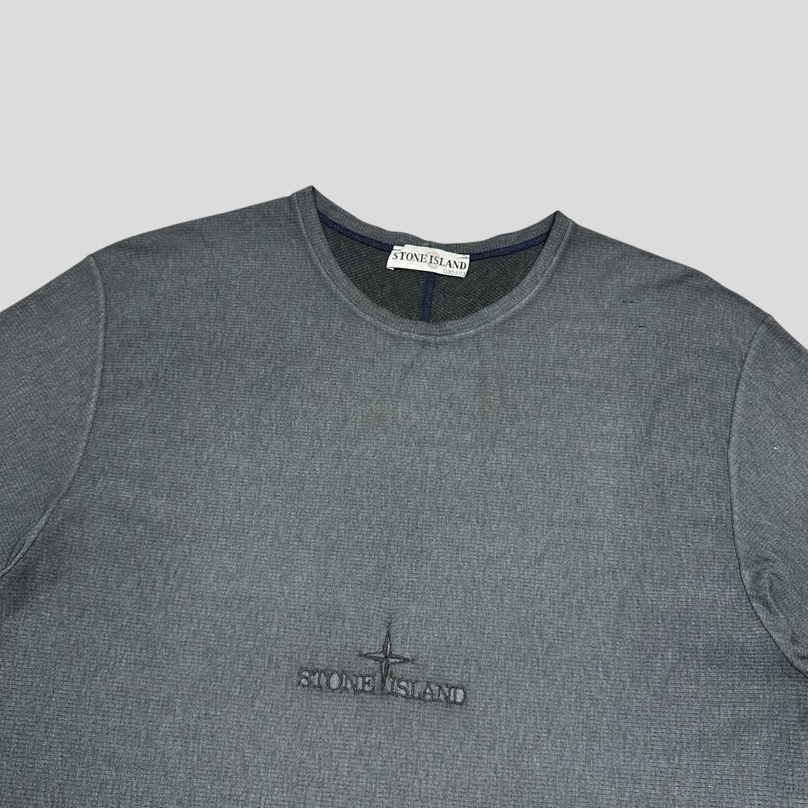 Stone Island Stone Island 2003 Textured Cotton Spellout T-shirt - L/XL Size US L / EU 52-54 / 3 - 2 Thumbnail
