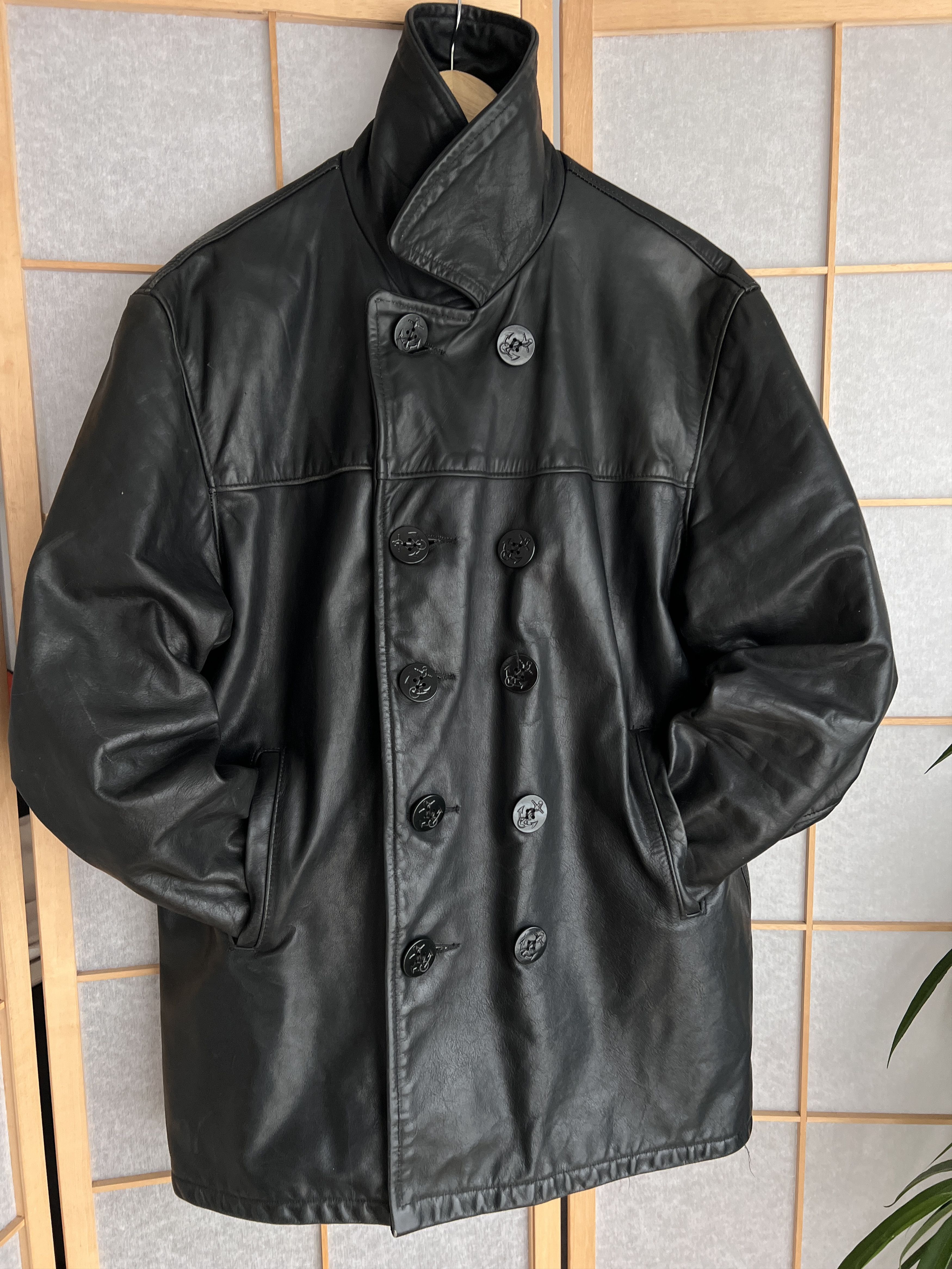 Schott Schott U.S. 740N Leather Pea coat Jacket | Grailed