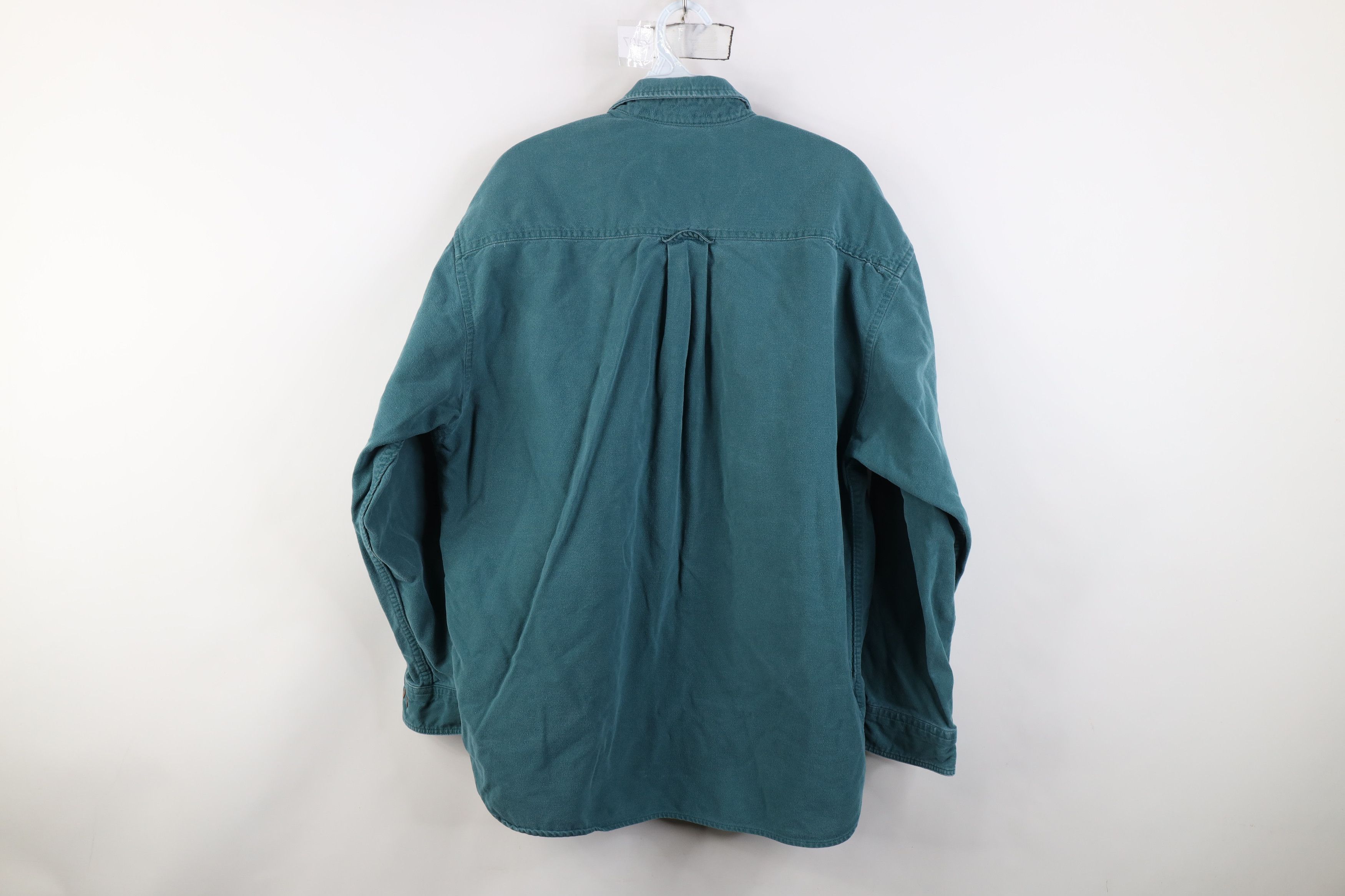 Eddie Bauer Vintage 90s Eddie Bauer Chamois Cloth Button Shirt Green USA Size US L / EU 52-54 / 3 - 13 Thumbnail