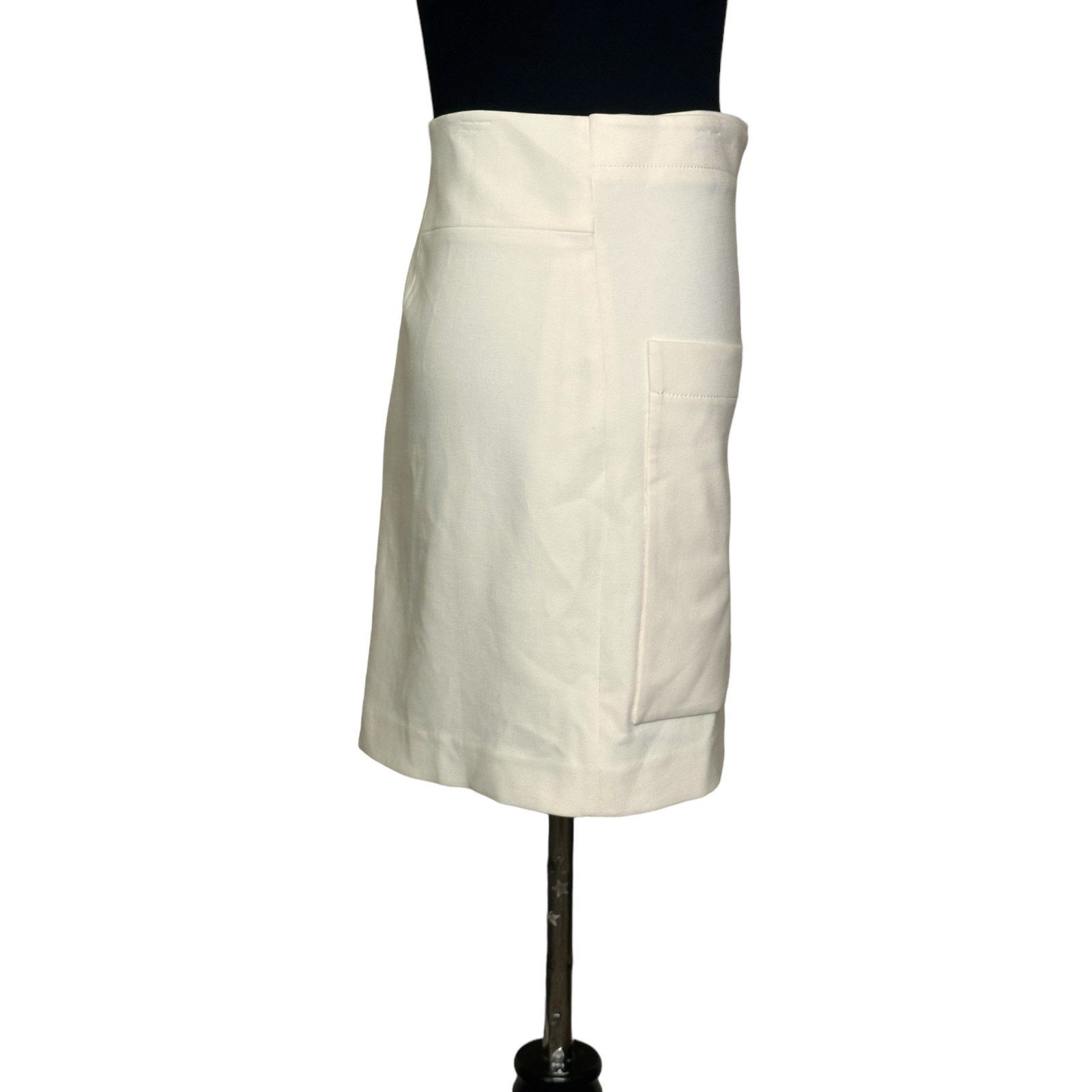 Halston Heritage Halston Heritage Ivory Large Pocket Detail Mini Skirt 12 Size 34" / US 12 / IT 48 - 10 Thumbnail