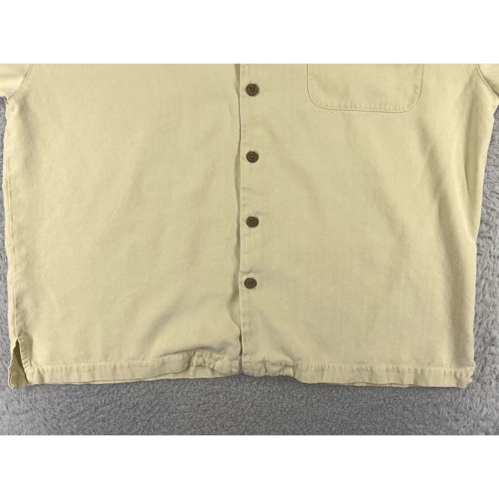 Tommy Bahama Tommy Bahama Shirt Men Extra Large Yellow Herringbone 100% Silk Button Up Hawaii Size US XL / EU 56 / 4 - 7 Thumbnail