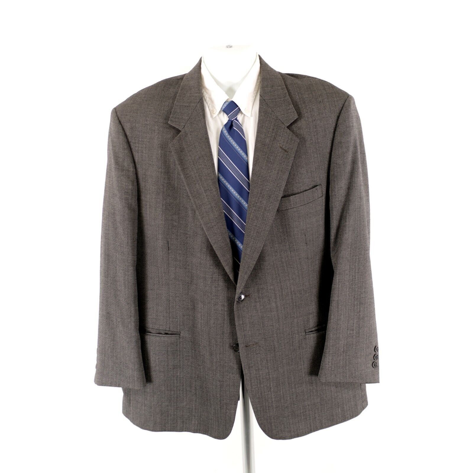 Pierre Cardin Pierre Cardin Textured Tweed Wool Gray Check 2 Button Blazer Size 44L - 5 Thumbnail