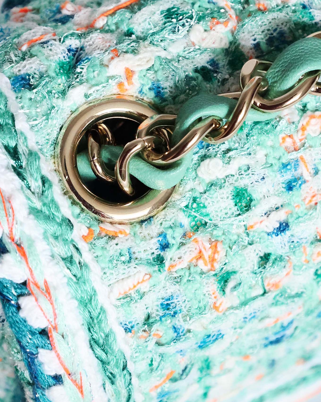 Chanel Mini Classic Flap Bag Green Multicolor Tweed 2019 Size ONE SIZE - 11 Thumbnail