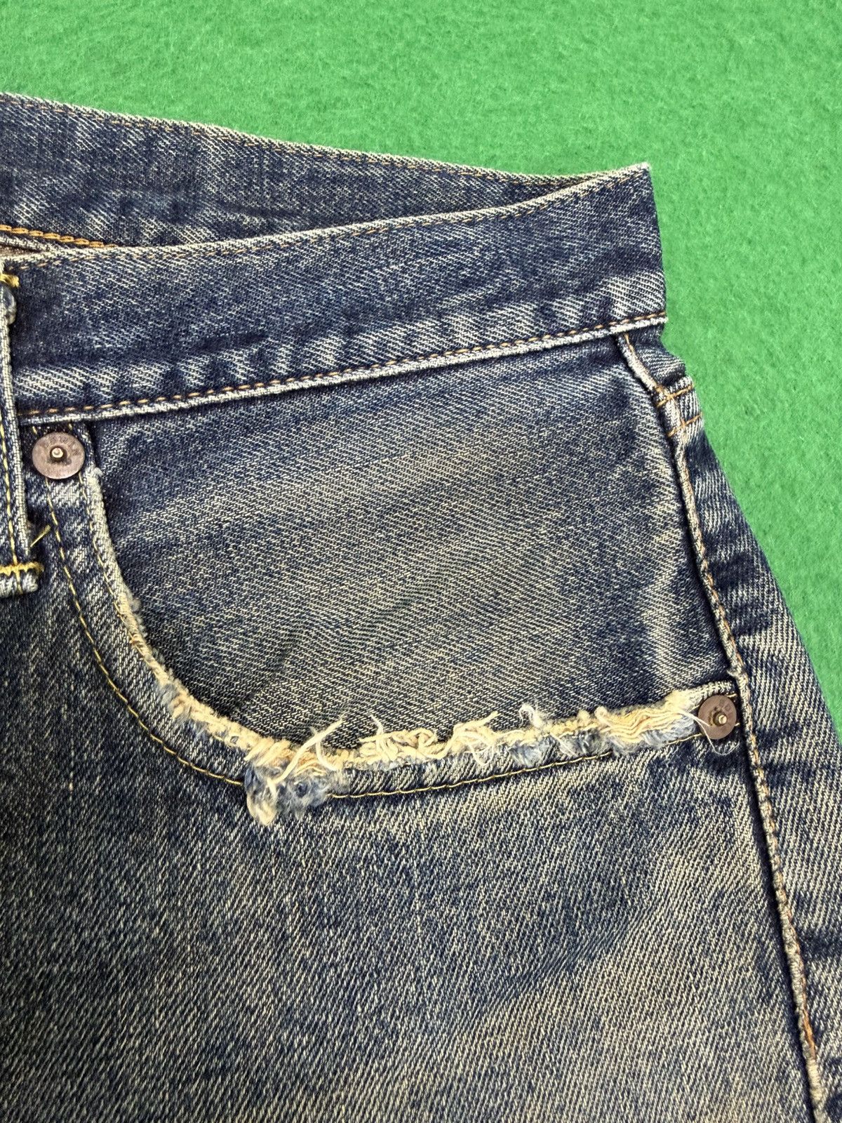 If Six Was Nine A30 Vintage Rusty Selvedge Edwin 505 Distressed Size US 30 / EU 46 - 5 Thumbnail