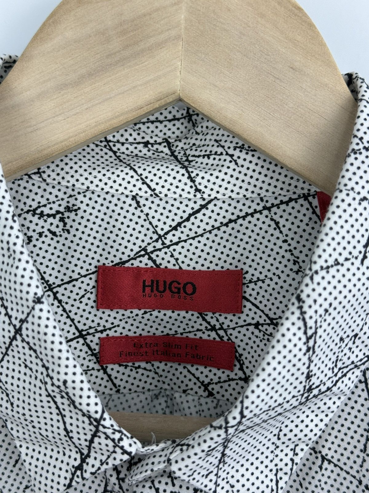 Hugo Boss 🇮🇹 Hugo Boss Extra Slim Fit Luxury Button Shirt Abstract Art Size US M / EU 48-50 / 2 - 8 Thumbnail