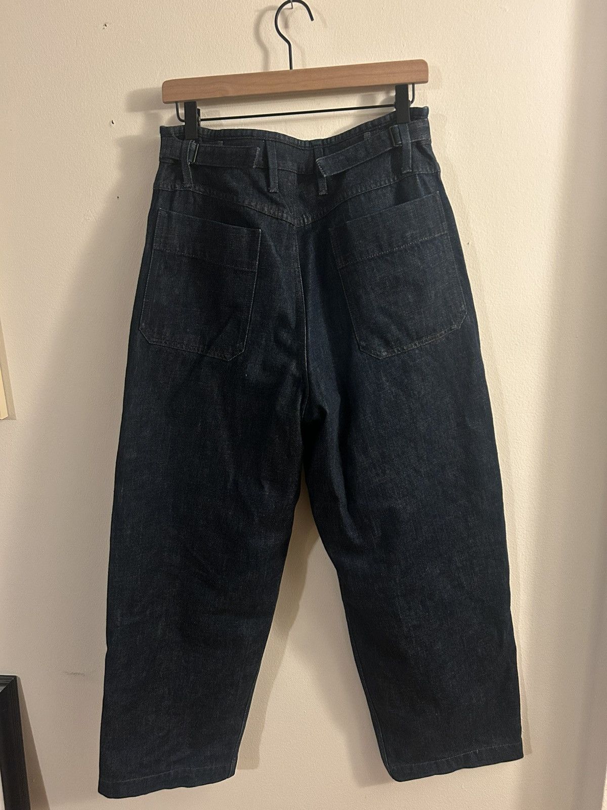 Lemaire PLEATED WORKWEAR PANTS Heavy indigo denim french baggy pleat Size US 30 / EU 46 - 4 Thumbnail