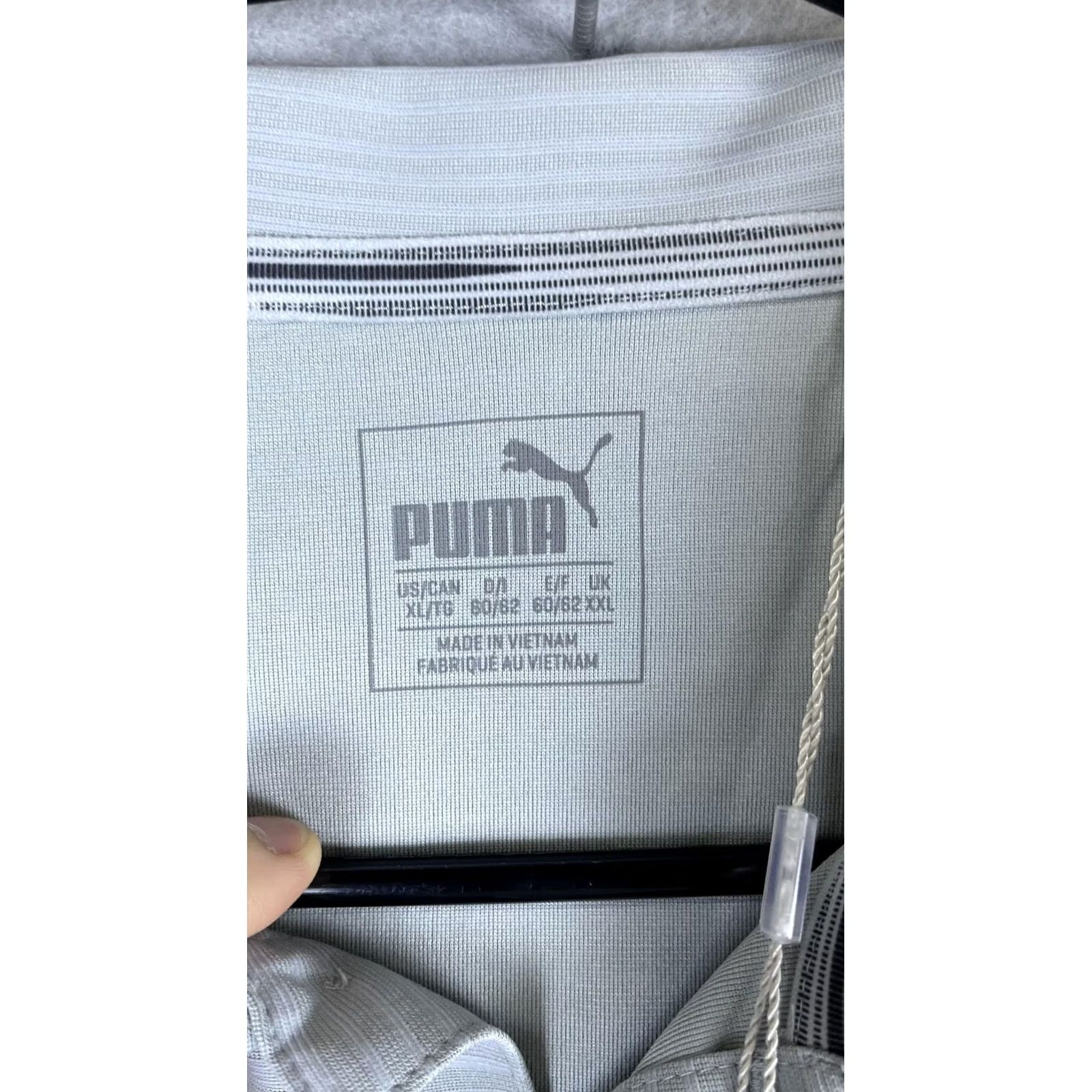 Puma PUMA Polo Shirt Mens XL Gray Stripe dryCELL Golf Performance Fit Phillips 66 Size US XL / EU 56 / 4 - 6 Thumbnail