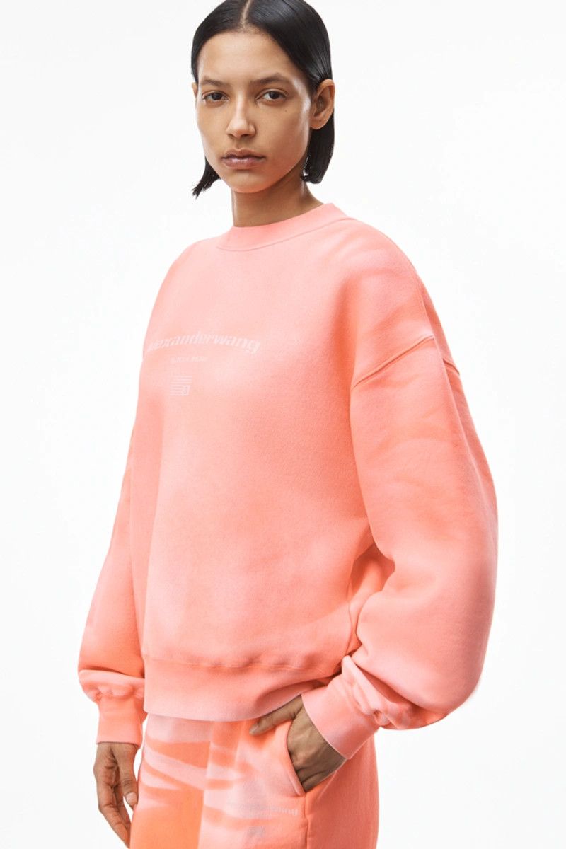 Alexander Wang Pink Tie Dye Oversized Logo Sweatshirt Size US XXS / EU 40 - 3 Thumbnail