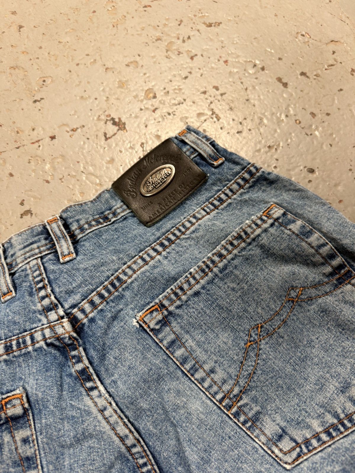 Indian Motorcycle Rare Vintage Indian Motorcycle Biker Denim Jorts Size US 32 / EU 48 - 4 Thumbnail