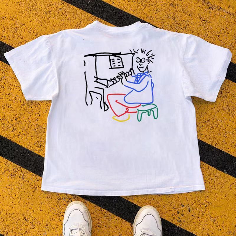 Japanese Brand × Vintage White casual loose retro piano print t-shirt Size US M / EU 48-50 / 2 - 1 Thumbnail