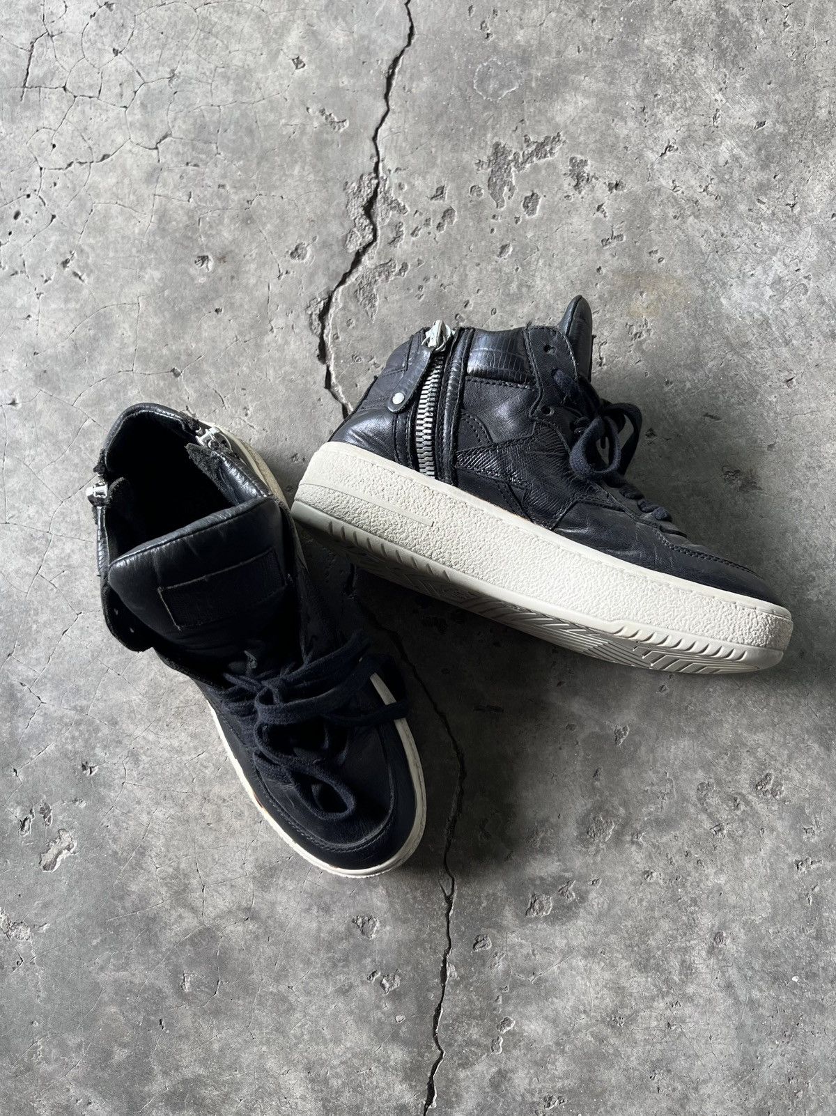 ASH Ash Black Leather High Top Sneakers Size US 7 / IT 37 - 17 Thumbnail