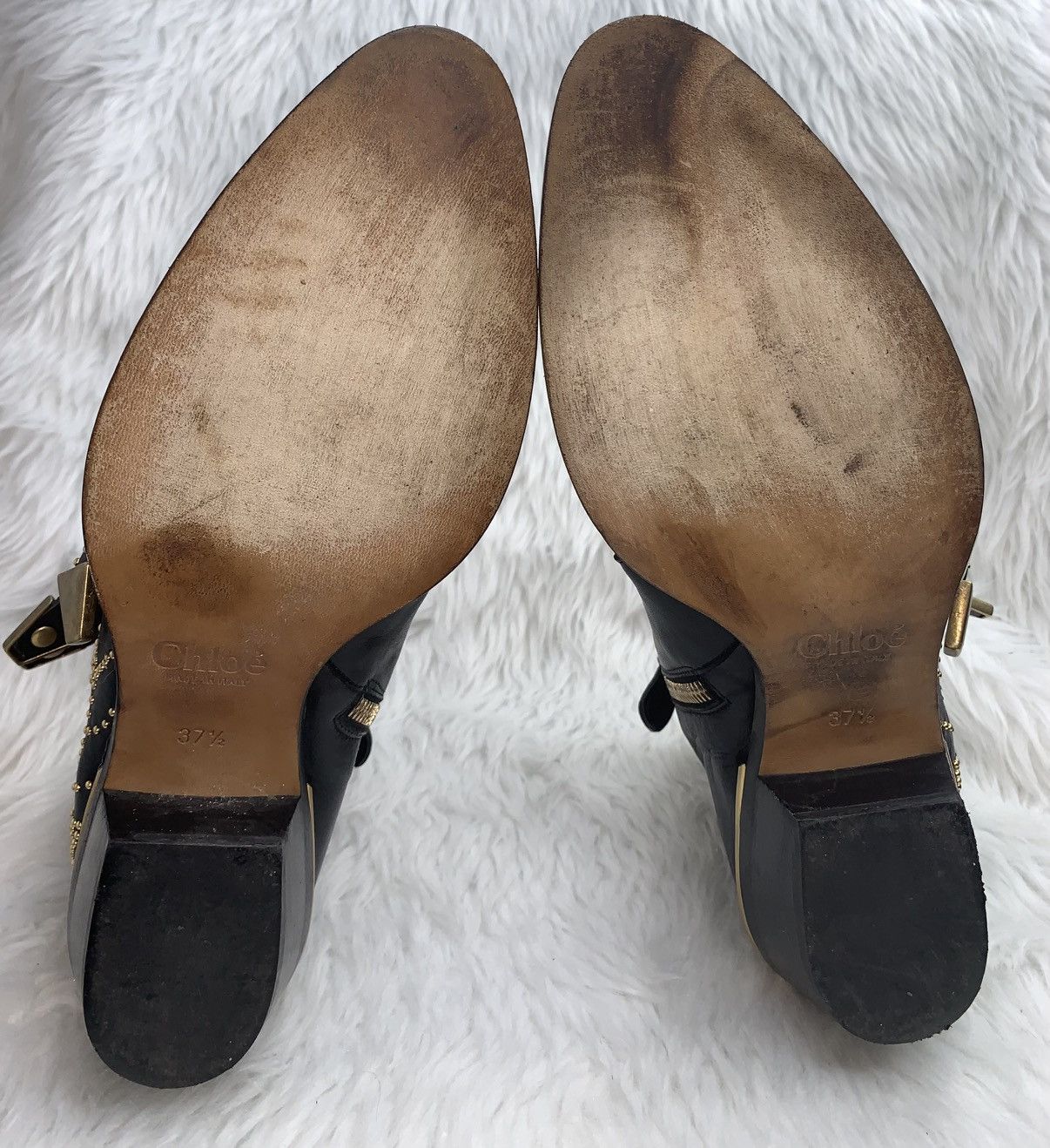Chloe Chloe Susanna Gold Stud Western Ankle Boots Size US 7.5 / IT 37.5 - 10 Thumbnail