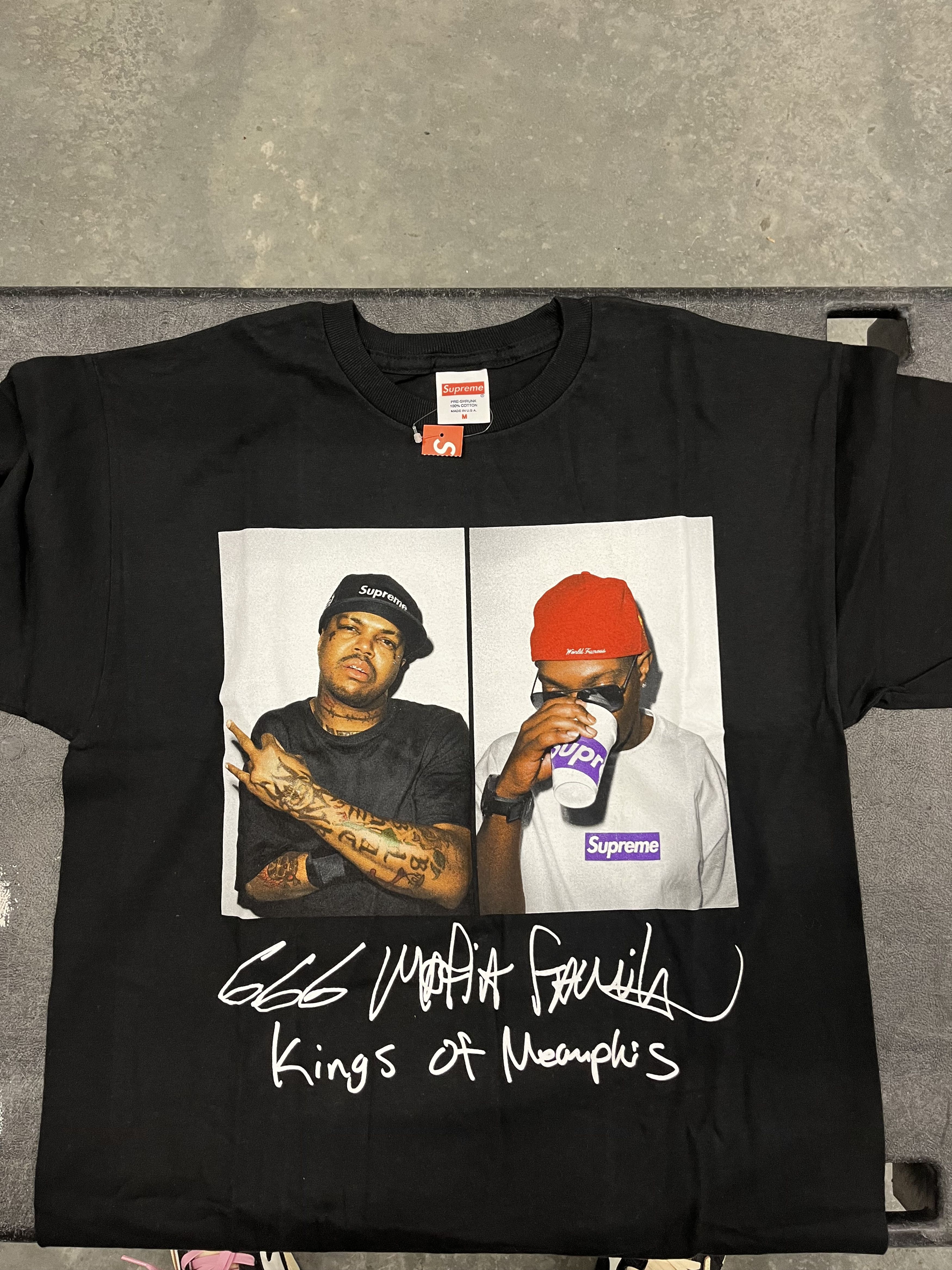 Rap Tees × Supreme Supreme Three Six Mafia 3/6 Rap Tee size M 
