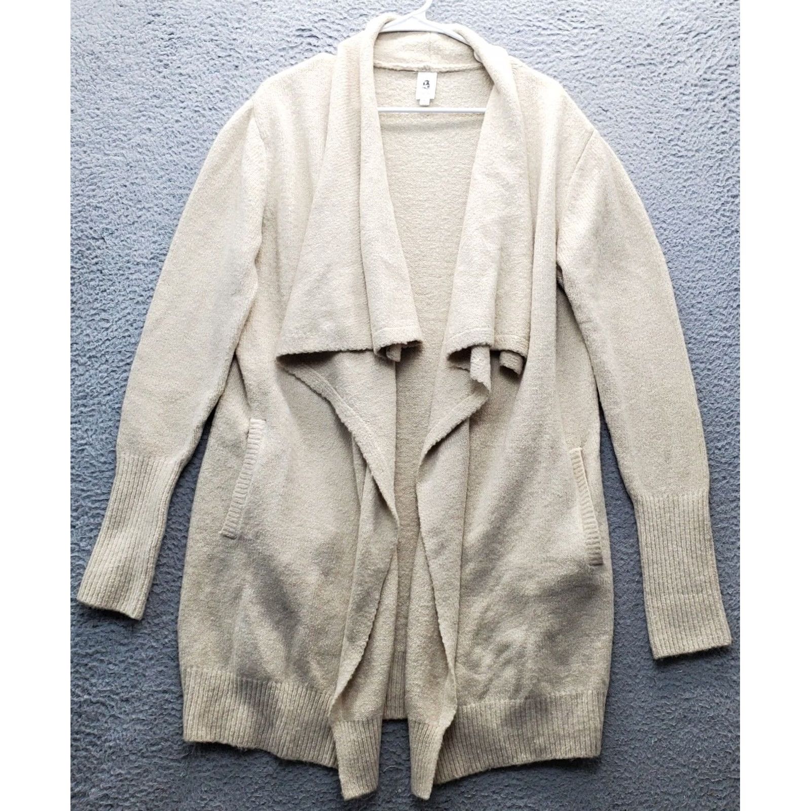 Vintage Flawless Drape Cardigan Womens Size M Brown Open Front Stretch Knit Size M / US 6-8 / IT 42-44 - 2 Thumbnail