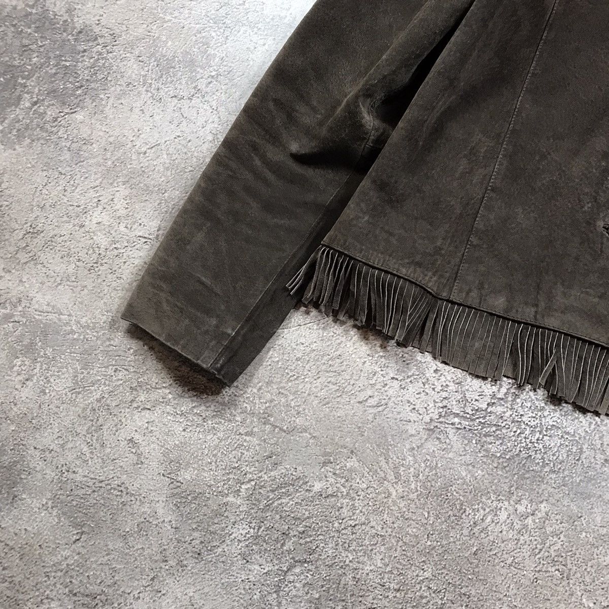 Vintage Vintage Y2K Suede Fringe Jacket Grunge Streetwear Black L Size L / US 10 / IT 46 - 4 Thumbnail
