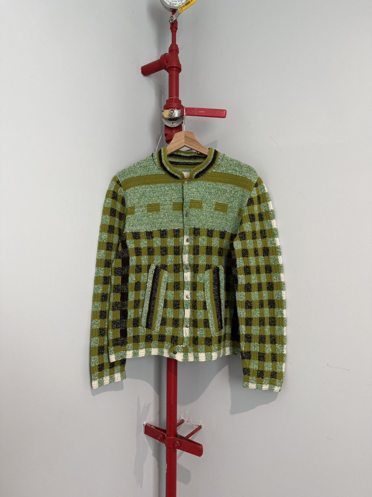 Judy Turner SAMPLE Hand Crochet Checkerboard Jacket Size US M / EU 48-50 / 2 - 1 Thumbnail