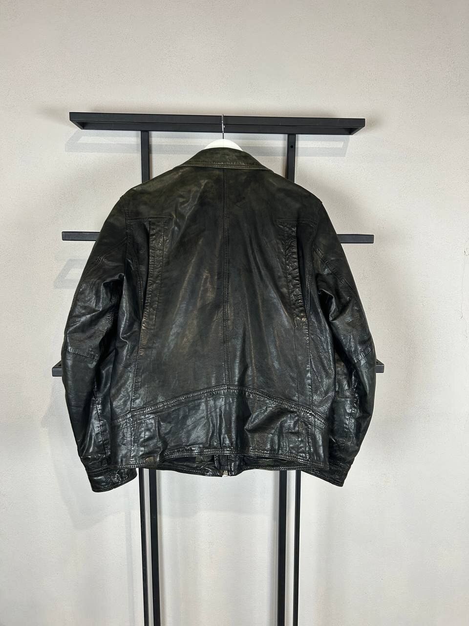 Vintage Vintage Black Leather Jacket Heavy Zipper Distressed Y2K Size US M / EU 48-50 / 2 - 5 Thumbnail