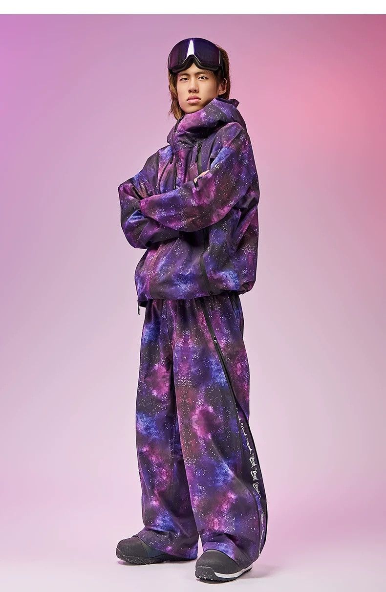 Other Purple Starry Sky Series Hard Shell Ski Jacket Size US 32 / EU 48 - 17 Thumbnail